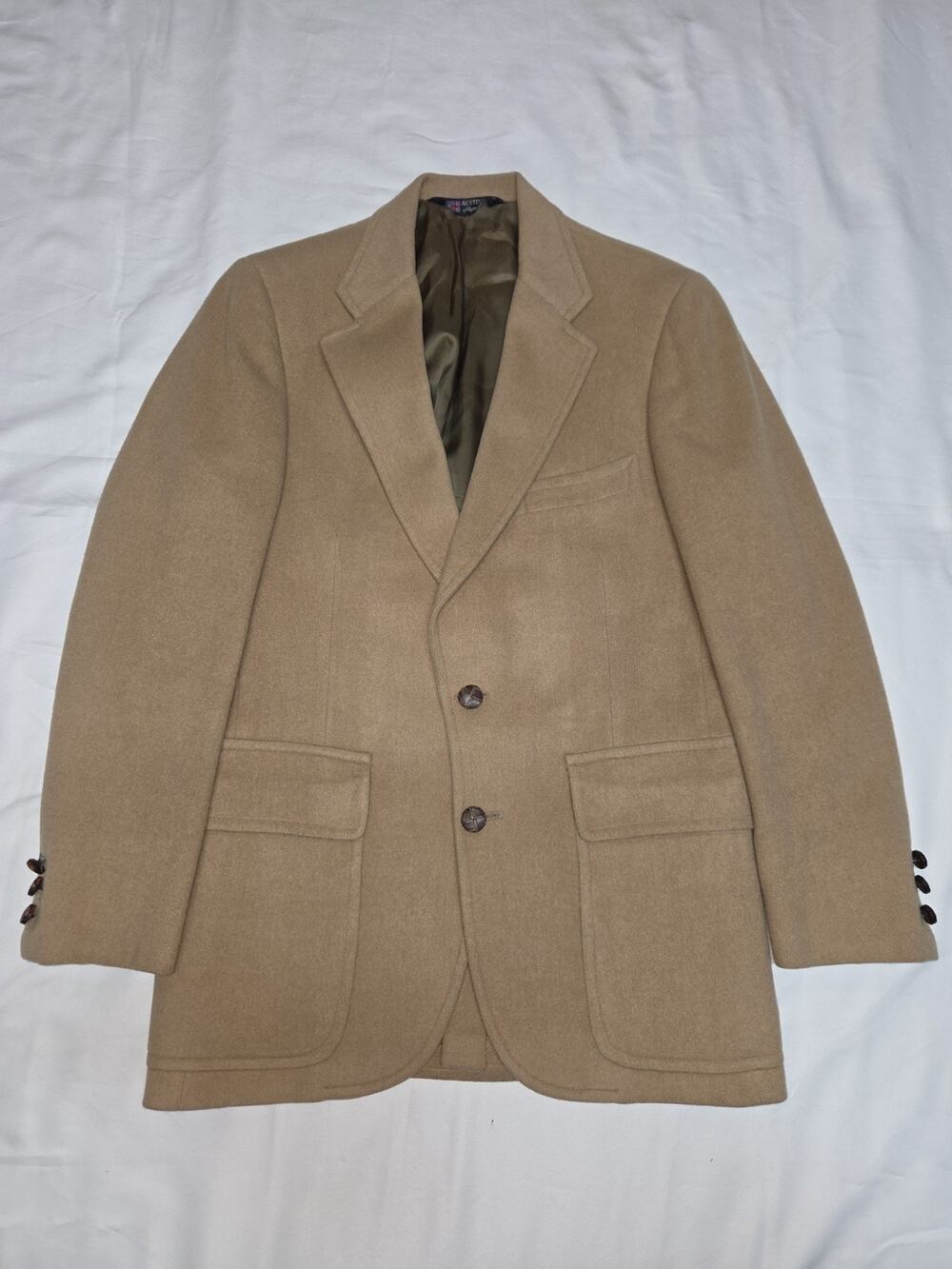 Austin Reed 100% Camel Hair Blazer Mens Tan Sport Coat Classic 2 Button Jacket